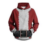 keephen Sweat à Capuche pour Homme Costume de Noël imprimé en 3D à Manches Longues Sweat de Noël Pulls moches de Noël