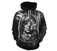 keephen Sweats à Capuche Unisexe imprimé numérique 3D Pull Indien amérindien Sweat à Manches Longues personnalisé Hommes/Femmes nouveauté Streetwear Cordon avec Poche