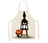 keephen Tabliers sans manches en lin pour hommes et femmes tablier imperméable dessin animé mignon chat motifs bavoir BBQ cuisson chasuble pour enfants adultes