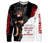keephenDE Animaux Love Rottweiler 3D Imprimé Homme Sweat à Capuche Harajuku Mode Sweatshirt Pullover Veste zippée décontractée Unisexe