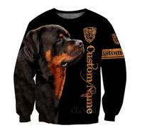 keephenDE Animaux Love Rottweiler 3D Imprimé Homme Sweat à Capuche Harajuku Mode Sweatshirt Pullover Veste zippée décontractée Unisexe