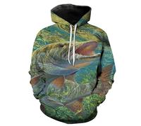 keephenDE Hommes Femmes Pêche Océanique Sweats à Capuche imprimés en 3D Cordon de Serrage Pullover Sweatshirts Tropical Pêcheur Thon Carpe À Manches Longues Capuche Streetwear Tops