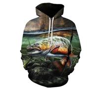 keephenDE Hommes Femmes Pêche Océanique Sweats à Capuche imprimés en 3D Cordon de Serrage Pullover Sweatshirts Tropical Pêcheur Thon Carpe À Manches Longues Capuche Streetwear Tops