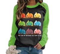 keephenDE Mignon Chien Patte 3D imprimé à Manches Longues Sweat-Shirts pour Femmes Chien Maman Graphique Pull Pull t-Shirt Tops Chemisier