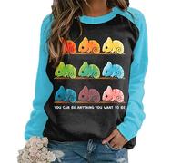 keephenDE Mignon Chien Patte 3D imprimé à Manches Longues Sweat-Shirts pour Femmes Chien Maman Graphique Pull Pull t-Shirt Tops Chemisier