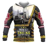 keephenDE Sweat à Capuche Mode Sweatshirt à Capuche pour Hommes avec Impression 3D sur Tout Le Camion Veste Unisexe à glissière avec Fermeture à glissière et Manteau décontracté