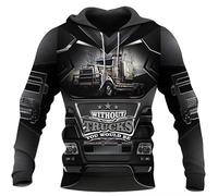 keephenDE Sweat à Capuche Mode Sweatshirt à Capuche pour Hommes avec Impression 3D sur Tout Le Camion Veste Unisexe à glissière avec Fermeture à glissière et Manteau décontracté