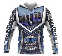 keephenDE Sweat à Capuche Mode Sweatshirt à Capuche pour Hommes avec Impression 3D sur Tout Le Camion Veste Unisexe à glissière avec Fermeture à glissière et Manteau décontracté