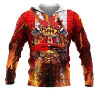 keephenDE Sweat à Capuche pour Hommes Pompier Graphique imprimé en 3D Pull à Manches Longues Veste à Capuche zippée pour Femmes