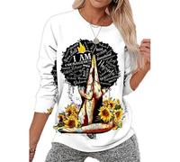 keephenDE Sweat Ethnique Afrique Visage de Fille Noire Africaine imprimé en 3D Femme Manches Longues Y2k Streetwear Pullover Vêtements pour Femmes