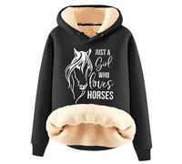 keephenDE Sweats à Capuche imprimés en 3D pour Femmes Sweat-Shirts en Molleton Sherpa Graphique drôle Cheval Pull à Manches Longues Tops
