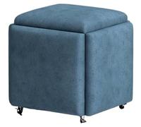 KeephenEU 5 sur 1 Ensemble de Pouf Ottoman Multifonctionnel pour la Chambre de Salon avec roulettes pivotantes et Conception de Nidification empilable Innovate