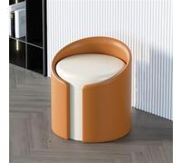 KeephenEU Chaise de Tabouret de vanité en Cuir Rond avec Dos pour Maquillage et Dressing Orange Innovate