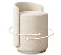 KeephenEU Tabouret de Chaise de vanité pivotante à 360 ° avec Dos Bas pour Salle de Maquillage Chaise Moderne pour Coiffeuse ou Salle d'étude (Toison berbère) Innovate