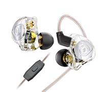 keephifi CCZ MC02 Ecouteurs Gaming, Ecouteurs Intra Auriculaires Filaire IEM, Double Transducteur Dynamique 10 mm à Double Aimant, Suppression de Bruit, Câble Détachable en Cuivre OFC 5N, Jack 3,5 mm