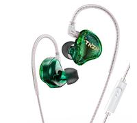 keephifi écouteurs intra-auriculaires TKZK TK01 iem,ecouteurs filaire écouteurs câblés Super Basse avec câble amélioré, écouteurs sonores stéréo 1DD, écouteurs de Casque HiFi câblés (Vert, avec Micro)