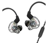 keephifi KBEAR KS1 in Ear Monitor Intra-Auriculaires IEM Écouteurs Intra-Auriculaires filaires Simples DD Casque antibruit pour Musiciens chanteurs (Transparent, avec Micro)