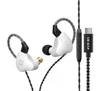 keephifi KBEAR KS1 USBC Intra-auriculaire Casque d'écoute Filaire de Type C amélioré in Ear Monitor avec Puce de décodage Audio DSP intégrée pour chanteurs audiophiles (Blanc, usbc avec Micro)