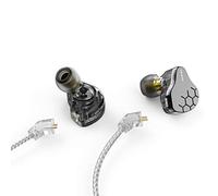 keephifi KBEAR Lark IEM Écouteurs Intra-Auriculaires 1BA 1DD in Ear Monitor,câble Amovible à 2 Broches, écouteurs HiFi à Isolation du Bruit pour Musiciens, chanteurs, audiophiles(Grey,avec Micro)