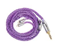 keephifi KBEAR ST18 Câble IEM coloré en cuivre monocristallin plaqué argent pour moniteur d'oreille avec prise plaquée or de 3,5 mm pour KZ ZST/ZSN Pro/ZS10 PRO (2 broches, violet, prise de 3,5 mm)