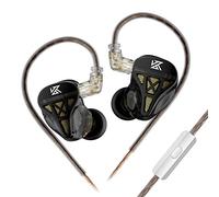 keephifi KZ DQS Écouteurs filaires IEM in Ear Monitor avec Pilote Dynamique Intra-auriculaire Semi-Ouvert HiFi Basses 2 Broches 3,5 mm Écouteurs de Jeu (avec Micro)