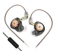 keephifi KZ EDX Pro IEM Écouteurs Intra-Auriculaires avec Micro Filaire HiFi stéréo scène Écouteurs filaires Dual DD IEM Écouteurs avec câble Amovible pour Musiciens audiophiles (Noir, avec Micro)