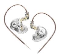 Keephifi KZ EDX Pro IEM Intra-Auriculaires - Double DD HiFi Son Stéréo, Écouteurs de Scène et de Jeu pour Chanteurs Audiophiles (Blanc, Sans Micro)