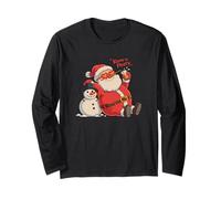 Keepin' It Frosty Santa Claus Snowman Christmas Chill Manche Longue