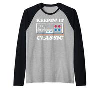 Keepin It Manette de Jeu vidéo rétro Classique Motif années 80/90 Manche Raglan