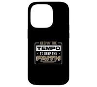 Keepin' The Tempo to Keep The Faith for a Worship Drummer Coque pour iPhone 14 Pro
