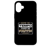Keepin' The Tempo to Keep The Faith for a Worship Drummer Coque pour iPhone 16 Plus