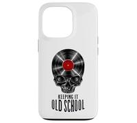 Keeping It Old School Collector Disque Vinyle Vintage Crâne Coque pour iPhone 13 Pro
