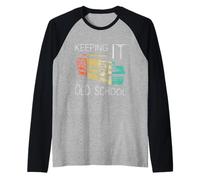Keeping It Old School - Retro Boombox 80s 90s Hip Hop Music Manche Raglan