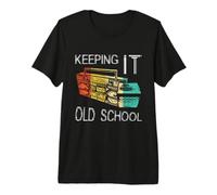Keeping It Old School - Retro Boombox 80s 90s Hip Hop Music T-Shirt Haut de Gamme