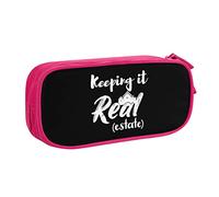 Keeping It Real Estate Pencil Bag Grande capacité Double Couche Office School Portable Pencil Case