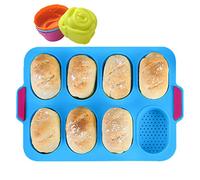 KeepingcooX® Mini Plateau de cuisson pour mini-baguettes, 34 x 24 cm, poêle perforée anti-adhésive - Plateau à pain croustillant, moule de cuisson de pain, Le forfait comprend mini moules à roses