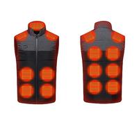 Keepink Gilet chauffant pour homme et femme - Gilet chauffant électrique rechargeable avec 15 zones de chauffage - Manteaux grande taille pour l'extérieur 36-48 (batterie non incluse), 1 x gris, 14