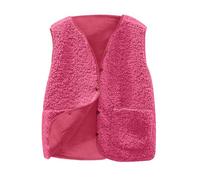 Keepink Gilets et bodywarmer en polaire pour femme - Gilet sans manches boutonné en sherpa - Gilet moelleux solide et léger - Veste d'hiver pelucheuse en fourrure, 3 roses., 40