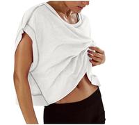Keepink Hauts pour femme - Haut d'entraînement dos nu à manches courtes - T-shirt athlétique pour la course à pied, la gym, le yoga - T-shirt décontracté pour la course à pied, le sport, la danse,