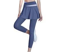 Keepink Legging pour femme avec jupe élastique souple taille haute pour entraînement, course à pied, pantalon actif pour gym, yoga, sport, tennis, vente au Royaume-Uni, 06 Bleu, XL