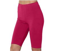 Keepink Leggings pour femme UK Slim Gym Yoga Leggings Fitness Legging court Leggings de course Leggings Demi-pantalon tendance pour femme Leggings solides Actif Skid Pants Tight Sweatpants, 051 Rose