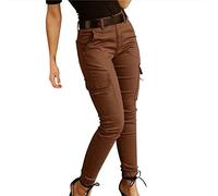 Keepink Pantalon de travail cargo pour femme - Taille haute - Leggings de sport et de course avec plusieurs poches - Jogging extensible - Pantalon de gym, fitness, yoga, décontracté pour petit ami, XL