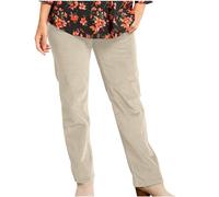 Keepink Pantalon en velours côtelé pour femme - Taille élastique avec poche - Pantalon décontracté - Coupe décontractée - Pantalon long extensible et léger - Pantalon à jambe droite, Kaki (01), L