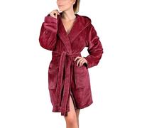 Keepink Peignoirs pour femmes UK Robes de bain moelleuses pour dames Robe de chambre en polaire douce avec capuche en style teddy, robe de chambre chaude et douillette en peluche, robe de bain