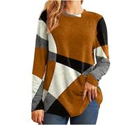 Keepink Pulls pour Femmes UK Grande Taille 8/20 Soldes Pull Décontracté Col Rond Manches Longues Sweater Flanelle Pullover Tunique Élégante Hauts Dames Sweatshirts Sans Capuche Automne Hiver Chemisier