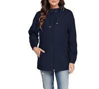 Keepink Veste imperméable pour femme - Légère - Coupe-vent - Pliable - Veste de pluie pour l'extérieur, la course à pied, le golf, le cyclisme, la randonnée - Veste softshell avec capuche, 081 Bleu