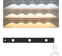 Keeplus Fazi Gadgets Sensor Lights, Wireless LED Motion Sensor Cabinet Light, Dimmable Lampe Led Detecteur Mouvement, Eclairage Led Rechargeable Interieur Placard Pour Cuisine Sous les Meubles (Noir)