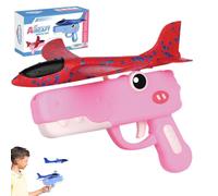 Keeplus Jouet Lance-Avions en Forme de Dinosaure pour Enfants, Jouets lanceurs d'avion, Mousse LED Planeur Avion catapulte, 2 Modes de vol, Outdoor Sports Jouets Volants pour Enfants (Rose)