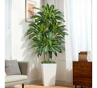 Keeplush Dracaena Plante Artificielle 180cm Grande en Jardinière Blanche Palmier Artificiel Haute avec 108 Feuilles Arbre Artificiel Interieur au Salon, Chambre Porche Moderne Déc
