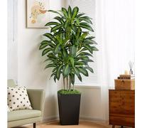 Keeplush Dracaena Plante Artificielle de 180cm,Con Pot Noir,Fausse Plante Grande Décoratives IntérieureTropicales Ultra Réalistes,pour la Décoration Intérieure, Le Balcon, la Chambre à Coucher